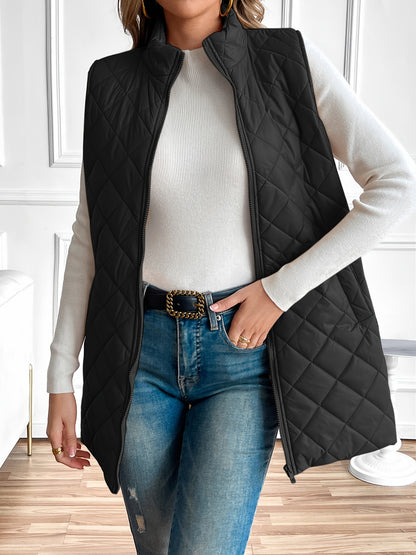 Chaleco acolchado con cremallera y cuello alto