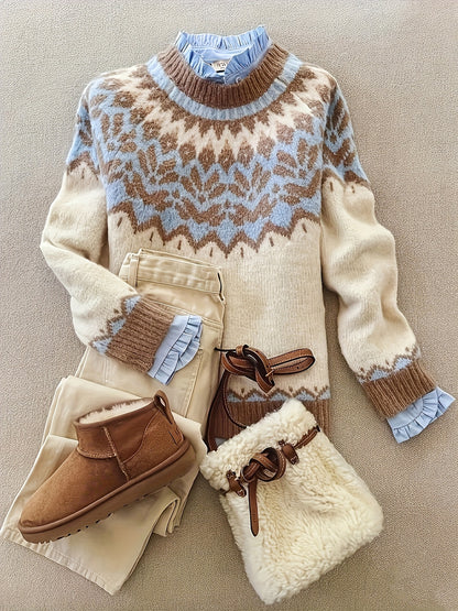 Jersey de Punto con Relieve para Mujer – Estilo Casual y Elegante