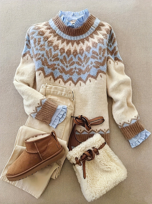 Jersey de Punto con Relieve para Mujer – Estilo Casual y Elegante