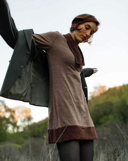 STYLEWORD Vestido de Punto para Mujer Vestido Tipo Jersey de Manga Larga Vestido cálido de Invierno Vestido Tipo túnica para otoño e Invierno