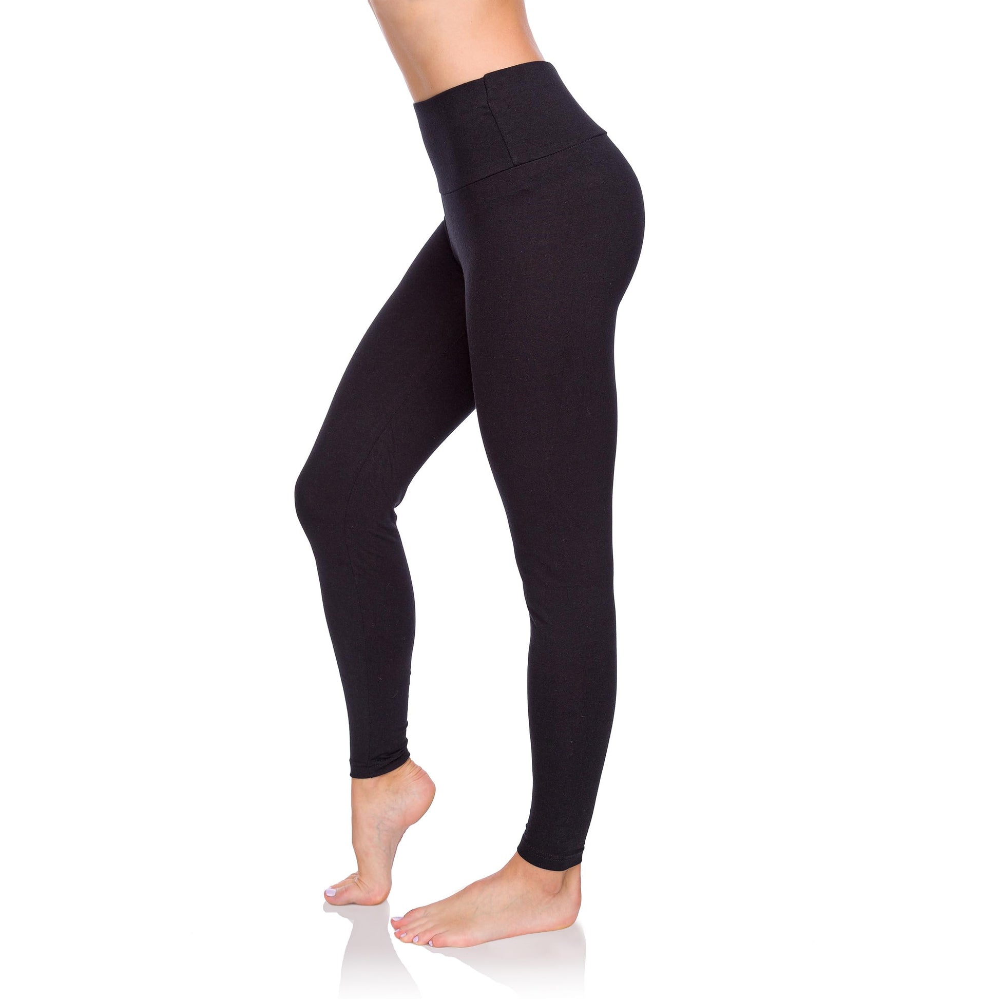 SOFTSAIL - Leggings de algodón para Mujer Cintura Alta Control del Vientre Deportes Gimnasio Fitness Pantalones elásticos para Mujer Color sólido Tallas Grandes LWP