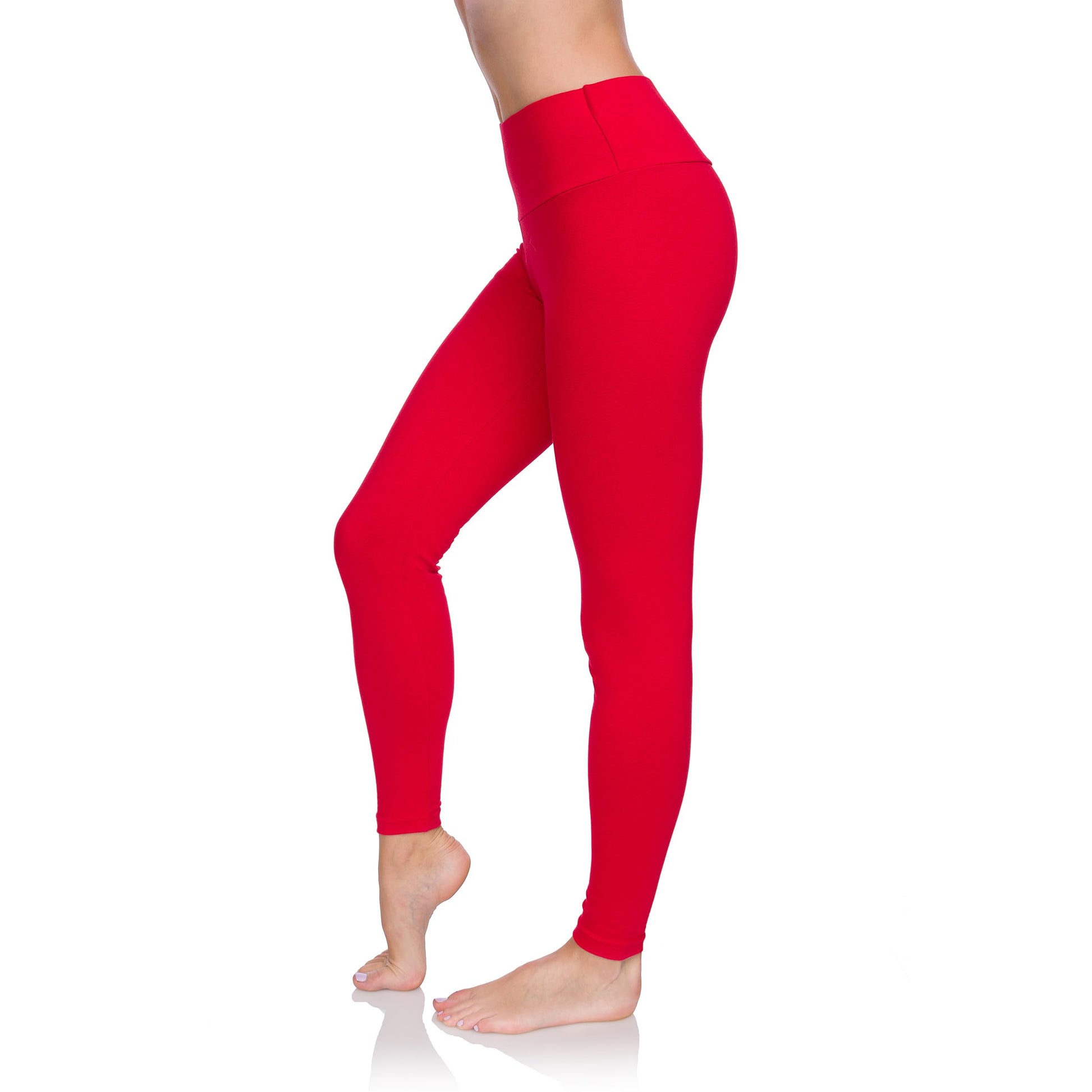 SOFTSAIL - Leggings de algodón para Mujer Cintura Alta Control del Vientre Deportes Gimnasio Fitness Pantalones elásticos para Mujer Color sólido Tallas Grandes LWP