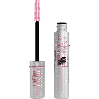 Maybelline New York, Máscara de Pestañas Lash Sensational Sky High con Cepillo Flexible y Extracto de Bambú, Volumen y Longitud Extrema para Pestañas Largas y Definidas, 7.2 ml, Tono 01, Negro