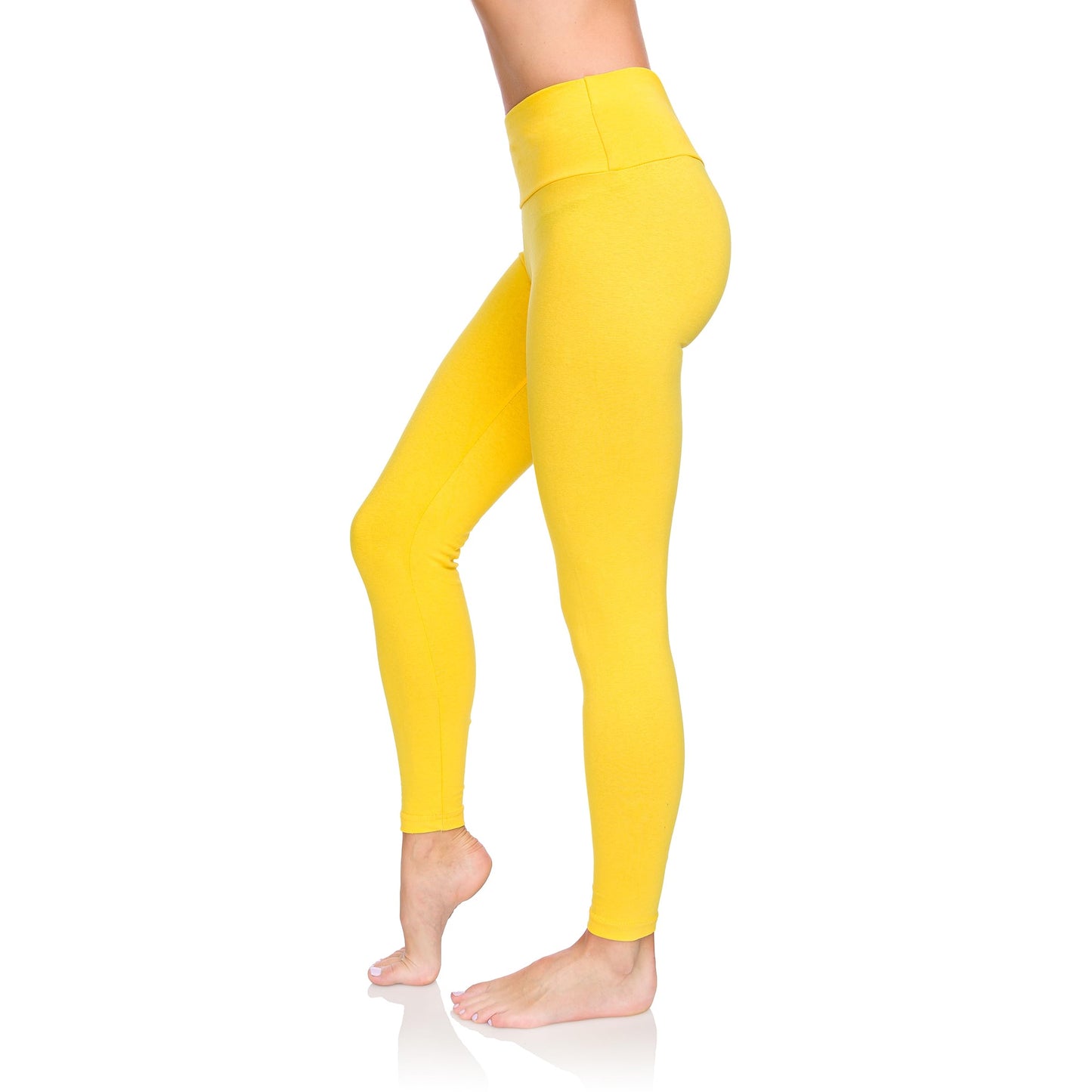 SOFTSAIL - Leggings de algodón para Mujer Cintura Alta Control del Vientre Deportes Gimnasio Fitness Pantalones elásticos para Mujer Color sólido Tallas Grandes LWP