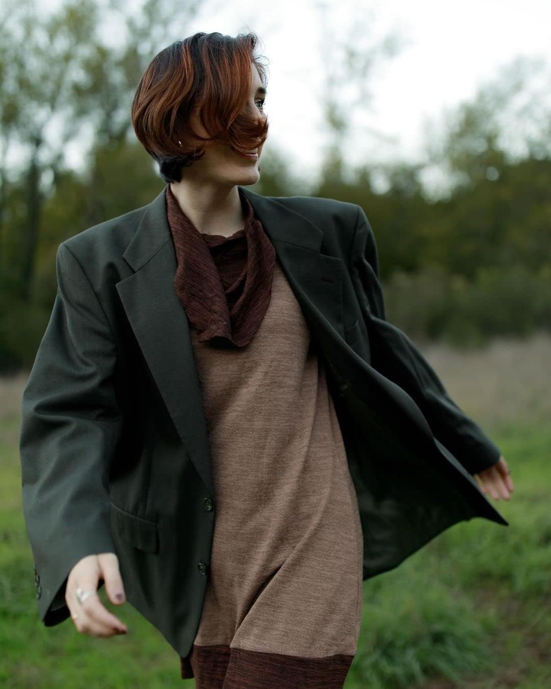 STYLEWORD Vestido de Punto para Mujer Vestido Tipo Jersey de Manga Larga Vestido cálido de Invierno Vestido Tipo túnica para otoño e Invierno