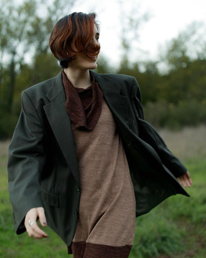 STYLEWORD Vestido de Punto para Mujer Vestido Tipo Jersey de Manga Larga Vestido cálido de Invierno Vestido Tipo túnica para otoño e Invierno