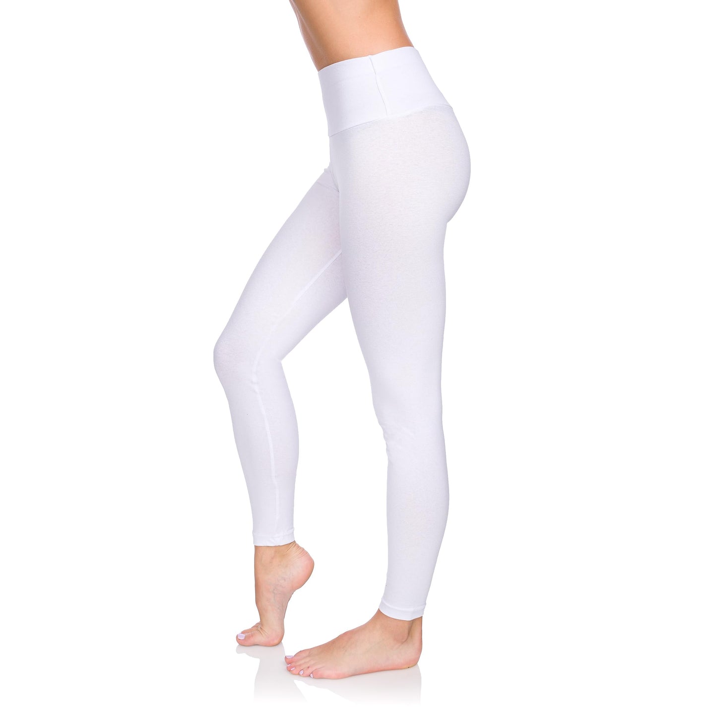 SOFTSAIL - Leggings de algodón para Mujer Cintura Alta Control del Vientre Deportes Gimnasio Fitness Pantalones elásticos para Mujer Color sólido Tallas Grandes LWP