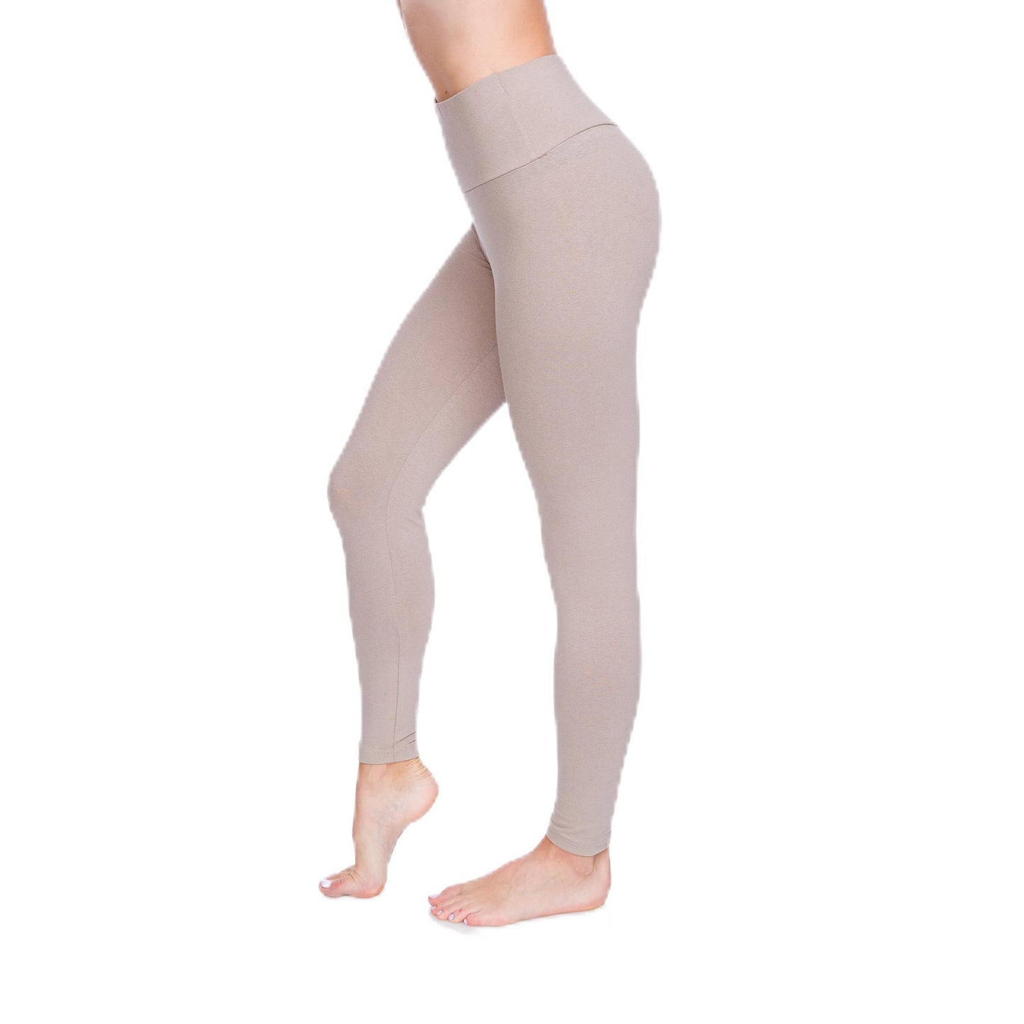 SOFTSAIL - Leggings de algodón para Mujer Cintura Alta Control del Vientre Deportes Gimnasio Fitness Pantalones elásticos para Mujer Color sólido Tallas Grandes LWP