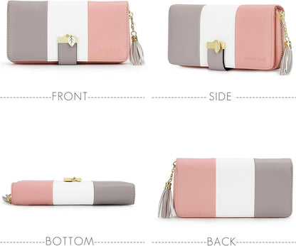 Pomelo Best Monederos Mujer Cartera de Mujer de Gran Capacidad de Cuero de Mujer con RFID Bloqueo Bolsos Largo de Mujer con Cremallera de Bolsillo