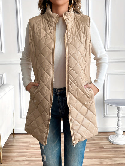 Chaleco acolchado con cremallera y cuello alto