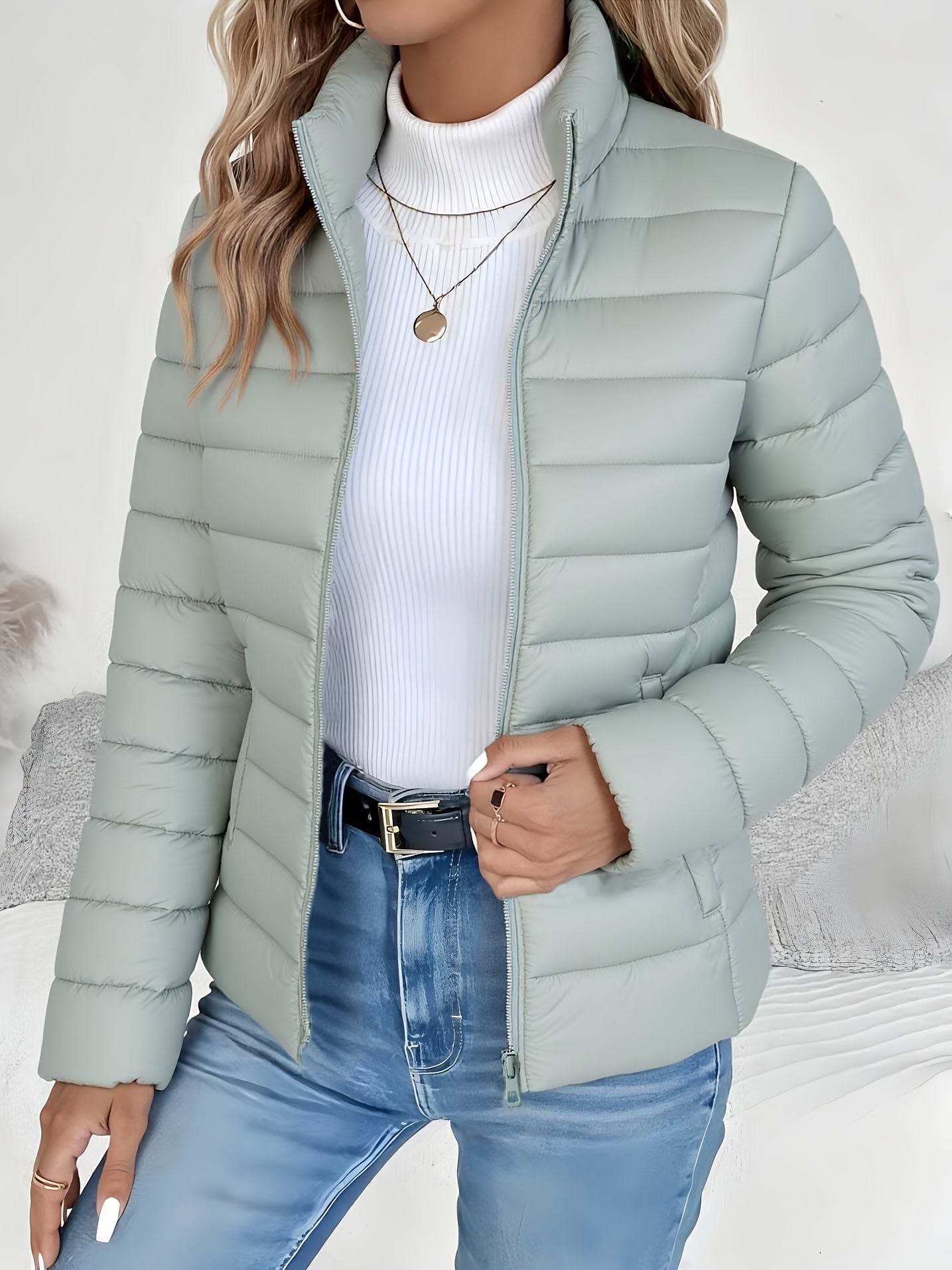 Abrigo de invierno ligero para mujer - Chaqueta larga