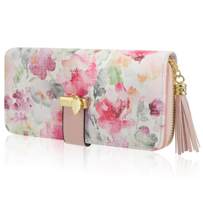 Pomelo Best Monederos Mujer Cartera de Mujer de Gran Capacidad de Cuero de Mujer con RFID Bloqueo Bolsos Largo de Mujer con Cremallera de Bolsillo