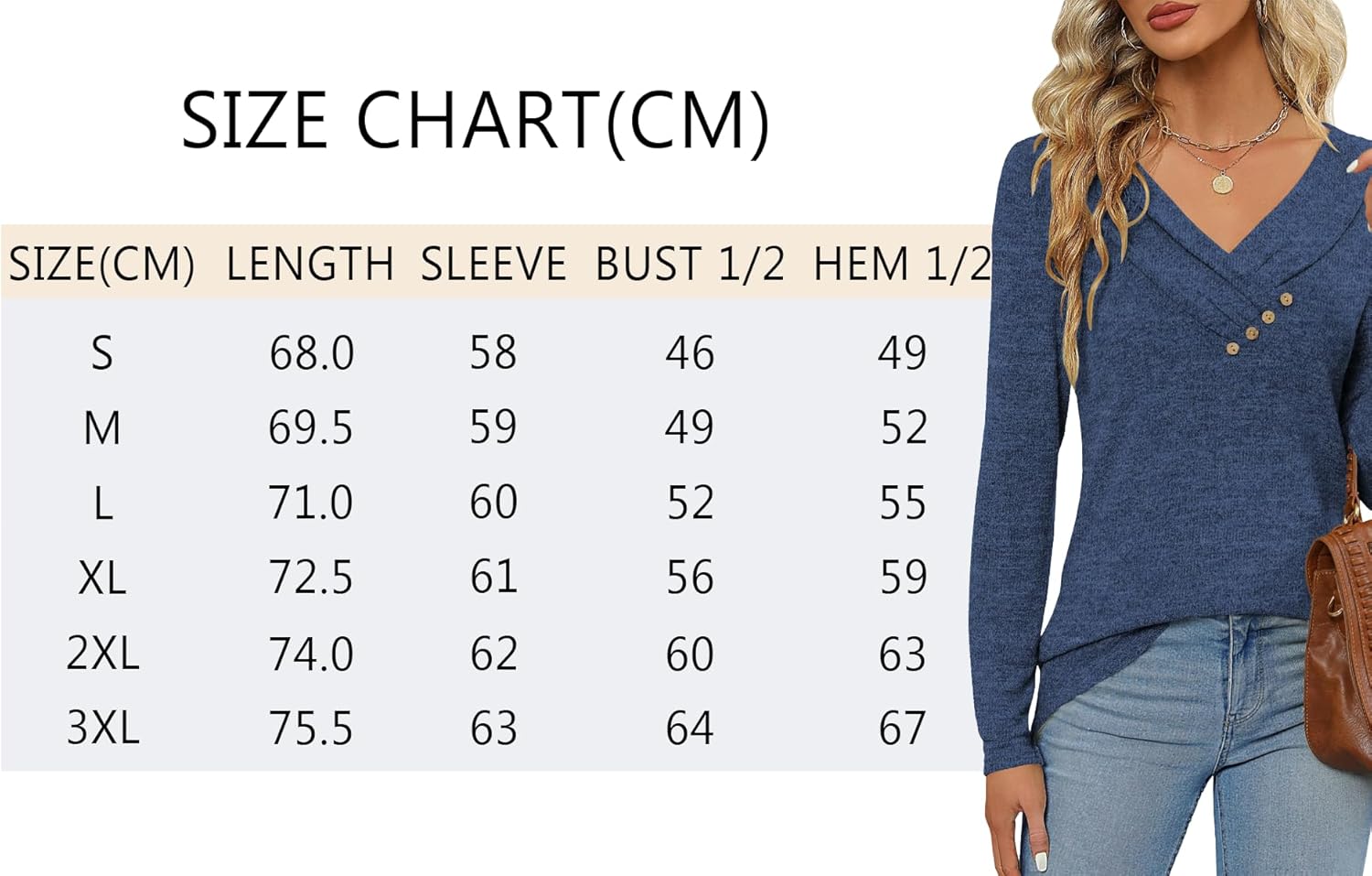 DUOEASE Camisetas de Manga Larga para Cuello en V Mujer Otoño Invierno Jersey Elegantes Básica Blusas