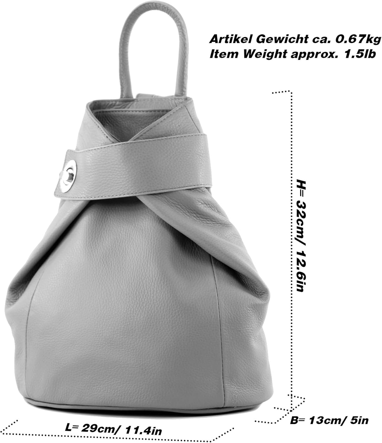 modamoda de - T179 - ital: mochila de mujer de cuero