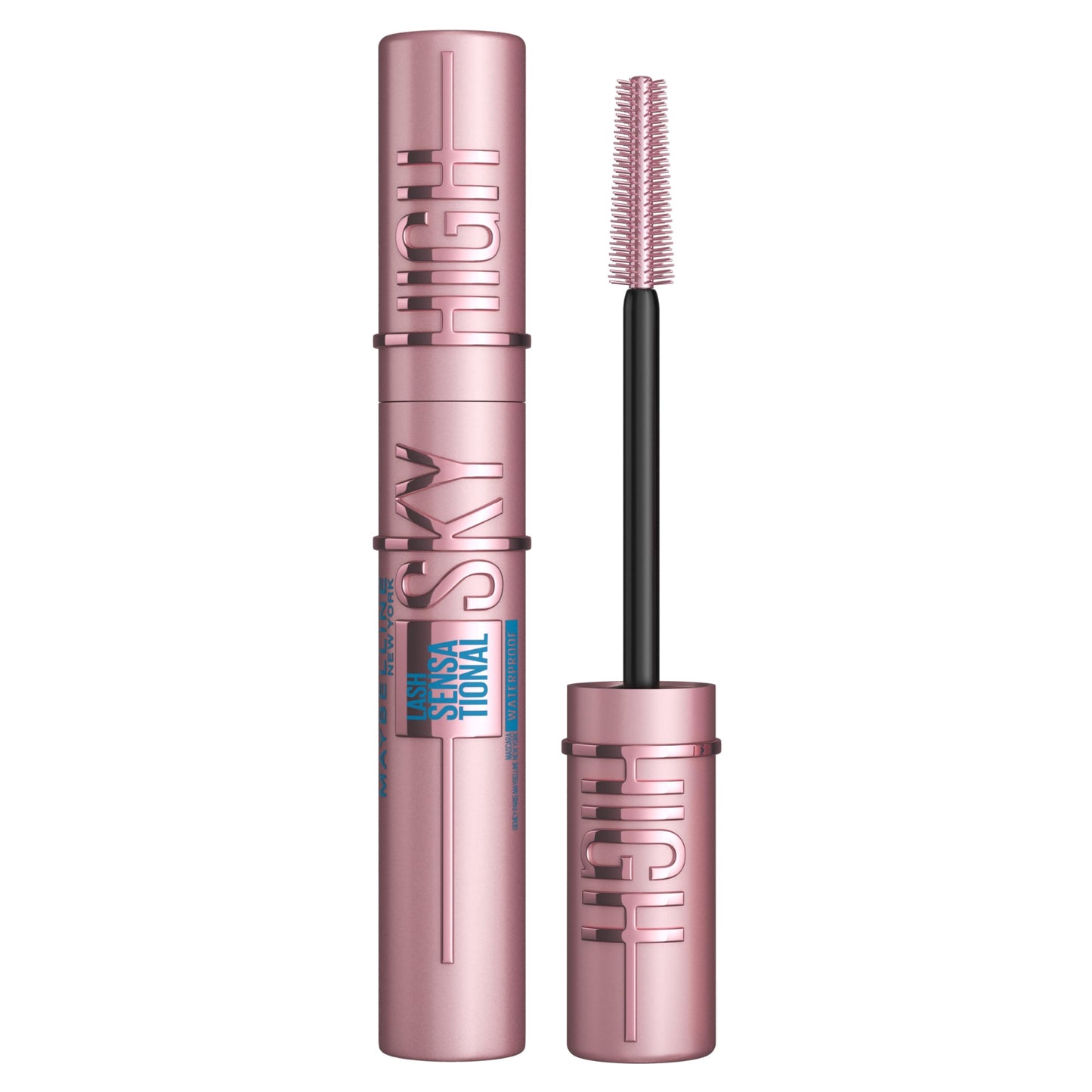 Maybelline New York, Máscara de Pestañas Lash Sensational Sky High con Cepillo Flexible y Extracto de Bambú, Volumen y Longitud Extrema para Pestañas Largas y Definidas, 7.2 ml, Tono 01, Negro