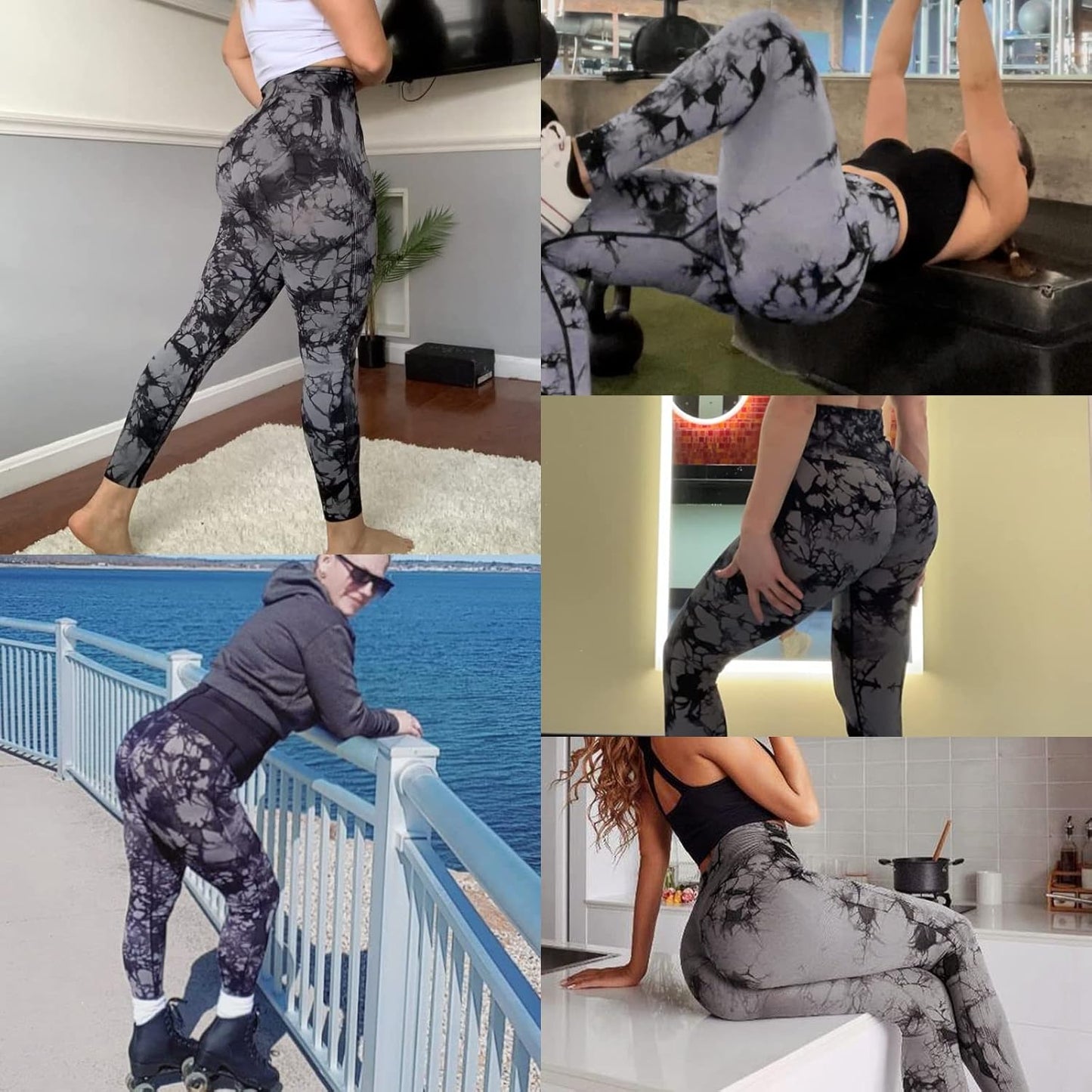 Neteson Leggings Deportivos Mujer Push Up Cintura Alta Mallas Anticeluliticos Sin Costuras Opaco Scrunch Butt Pantalones Gym Yoga Fitness Jogging Entrenamiento