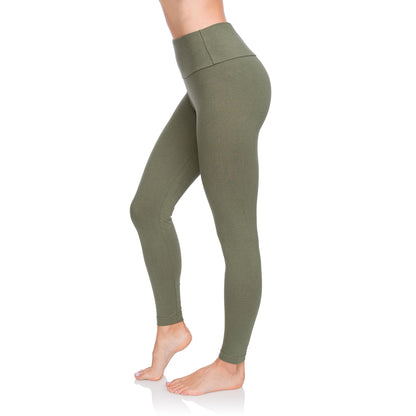 SOFTSAIL - Leggings de algodón para Mujer Cintura Alta Control del Vientre Deportes Gimnasio Fitness Pantalones elásticos para Mujer Color sólido Tallas Grandes LWP