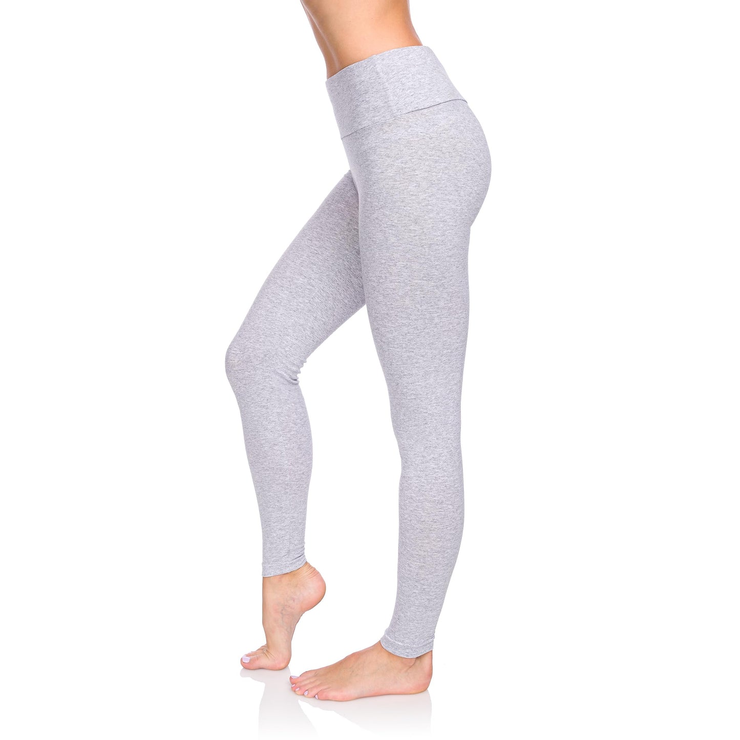 SOFTSAIL - Leggings de algodón para Mujer Cintura Alta Control del Vientre Deportes Gimnasio Fitness Pantalones elásticos para Mujer Color sólido Tallas Grandes LWP