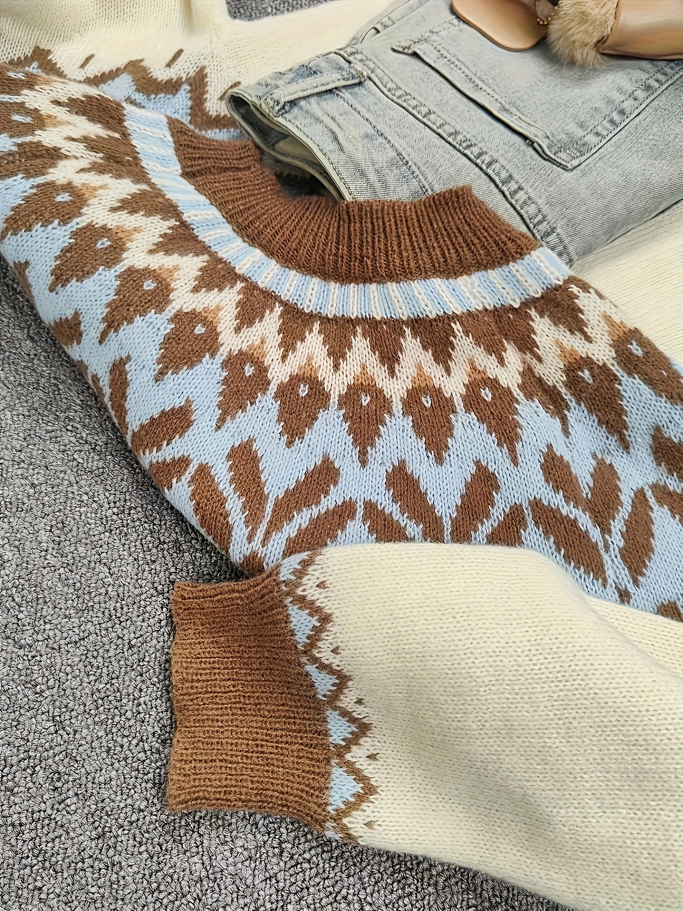 Jersey de Punto con Relieve para Mujer – Estilo Casual y Elegante