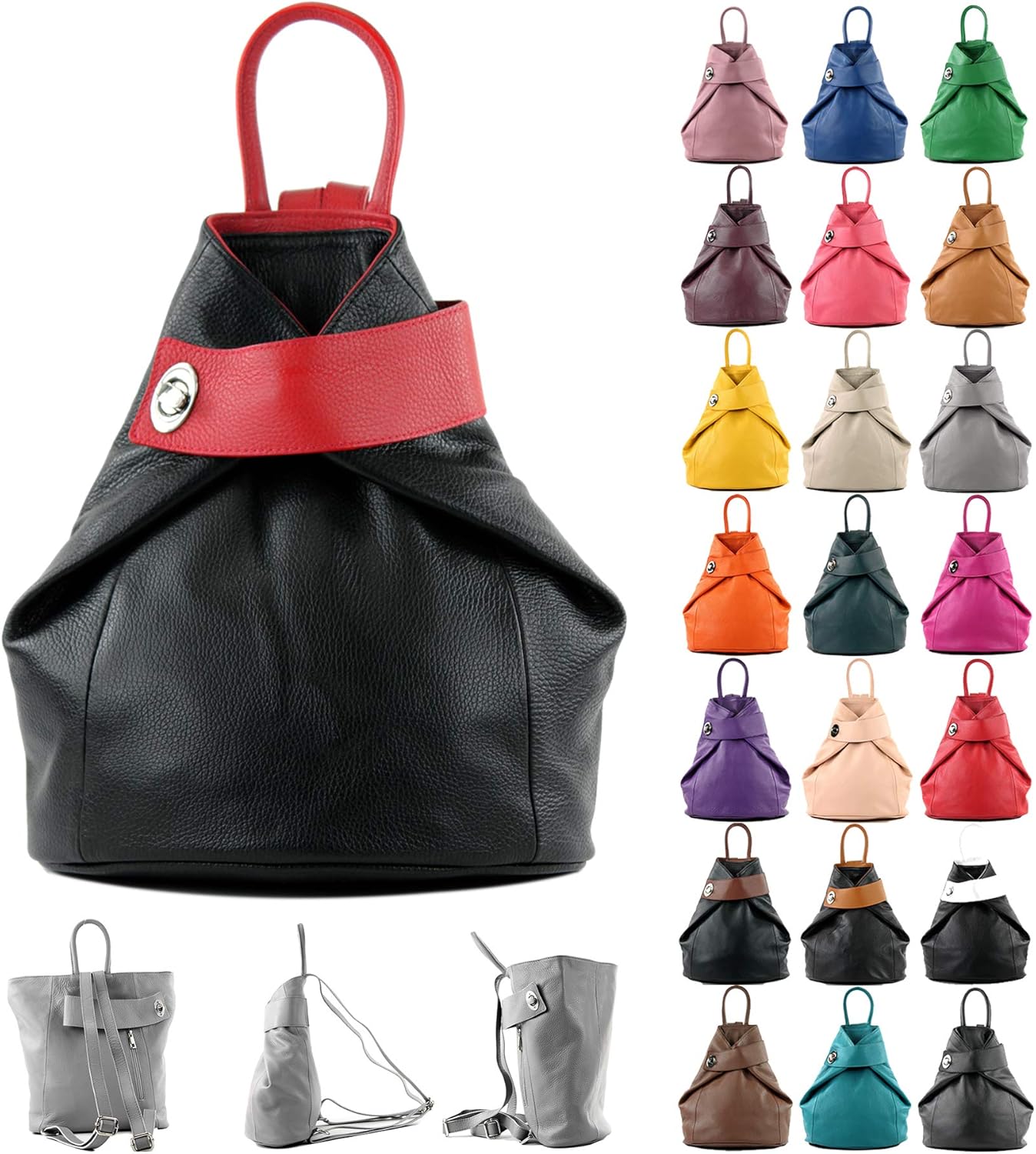 modamoda de - T179 - ital: mochila de mujer de cuero