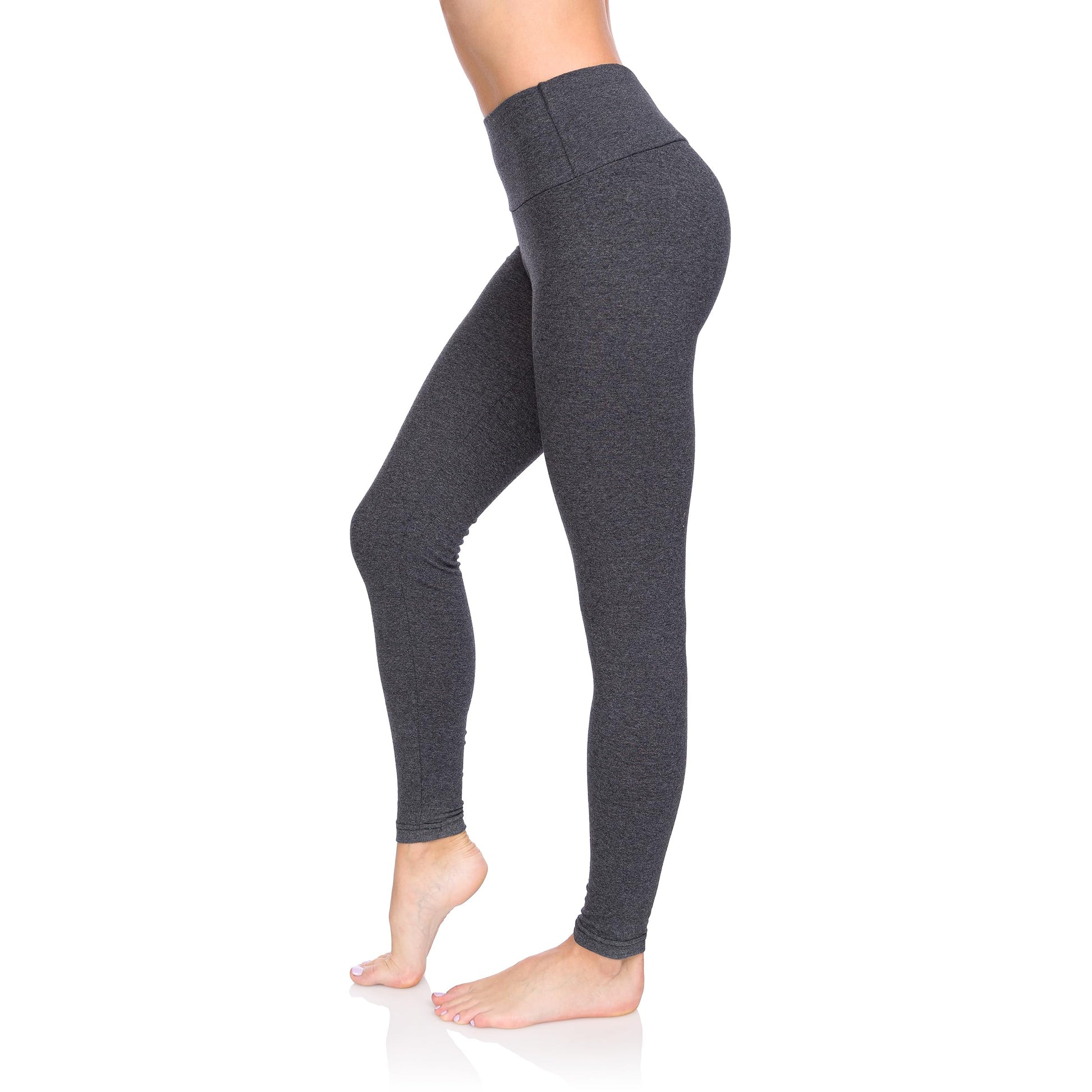 SOFTSAIL - Leggings de algodón para Mujer Cintura Alta Control del Vientre Deportes Gimnasio Fitness Pantalones elásticos para Mujer Color sólido Tallas Grandes LWP