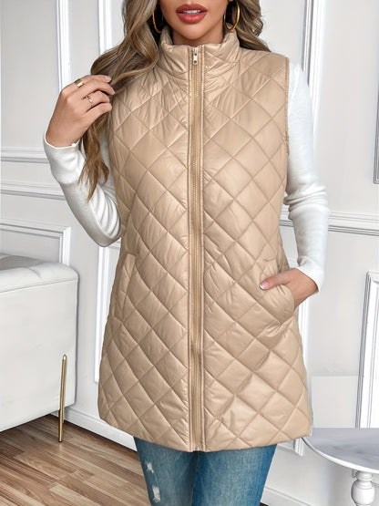 Chaleco acolchado con cremallera y cuello alto