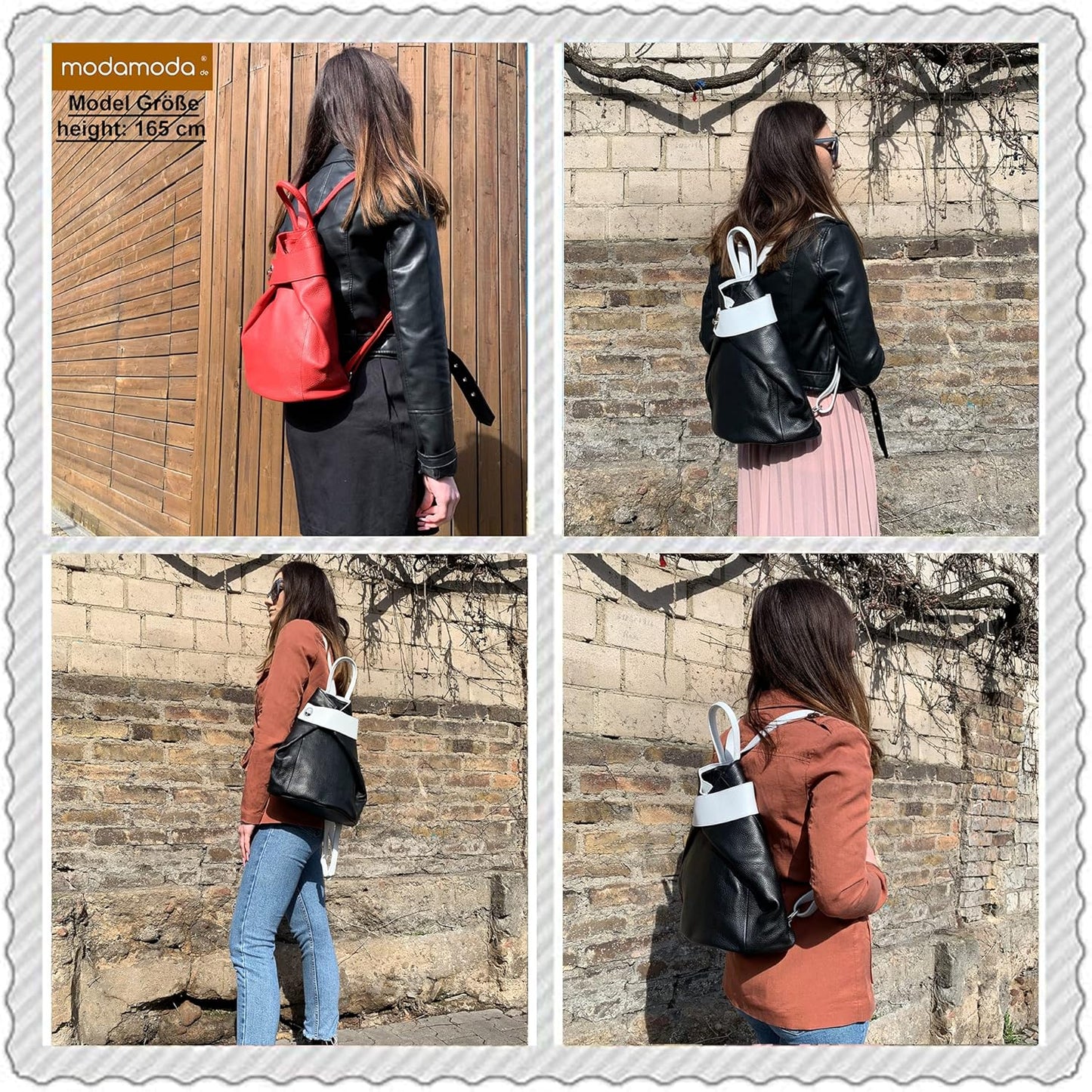 modamoda de - T179 - ital: mochila de mujer de cuero