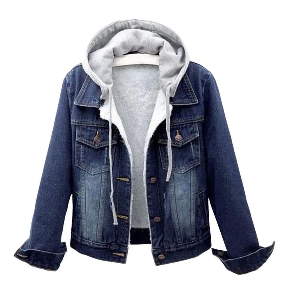 Chaqueta de invierno para mujer estilo chic — abrigo de denim suave y grueso, térmico y disponible en tallas grandes. ❄️🧥