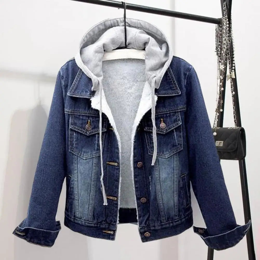 Chaqueta de invierno para mujer estilo chic — abrigo de denim suave y grueso, térmico y disponible en tallas grandes. ❄️🧥