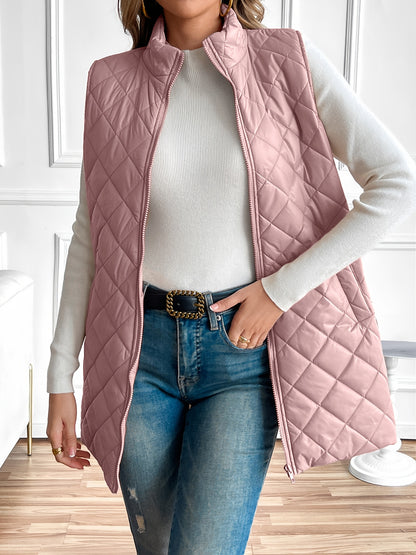 Chaleco acolchado con cremallera y cuello alto