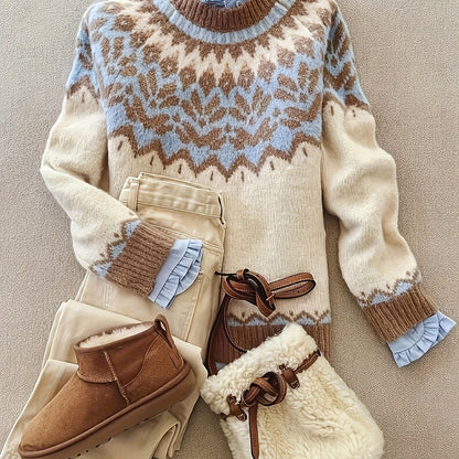 Jersey de Punto con Relieve para Mujer – Estilo Casual y Elegante