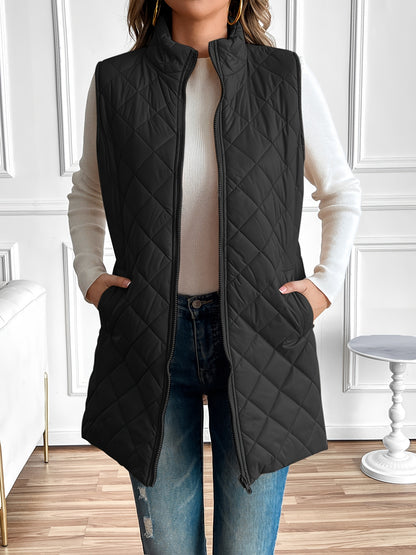 Chaleco acolchado con cremallera y cuello alto